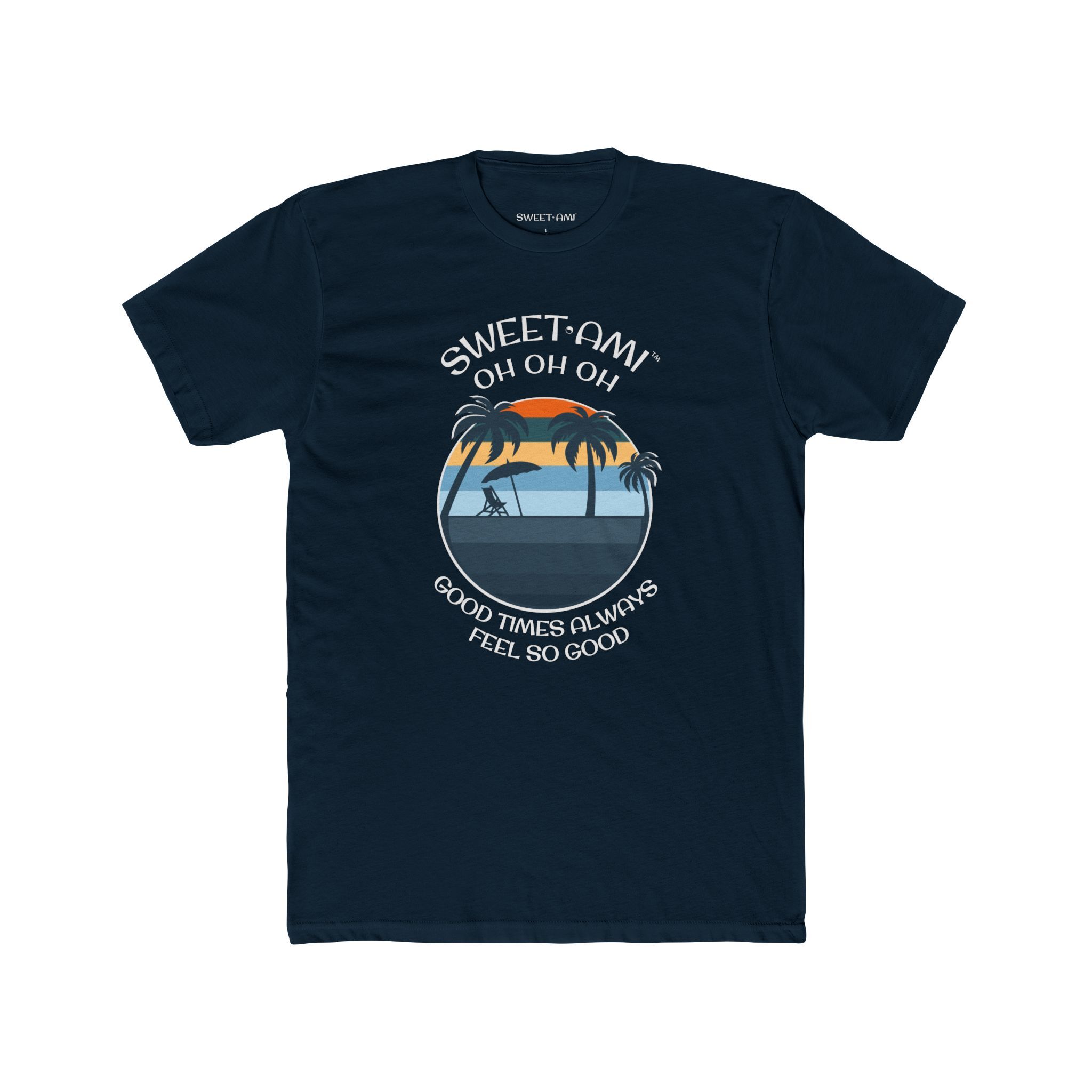 SWEET AMI Good Times Palm Tree Cotton Crew Tee - Image 1