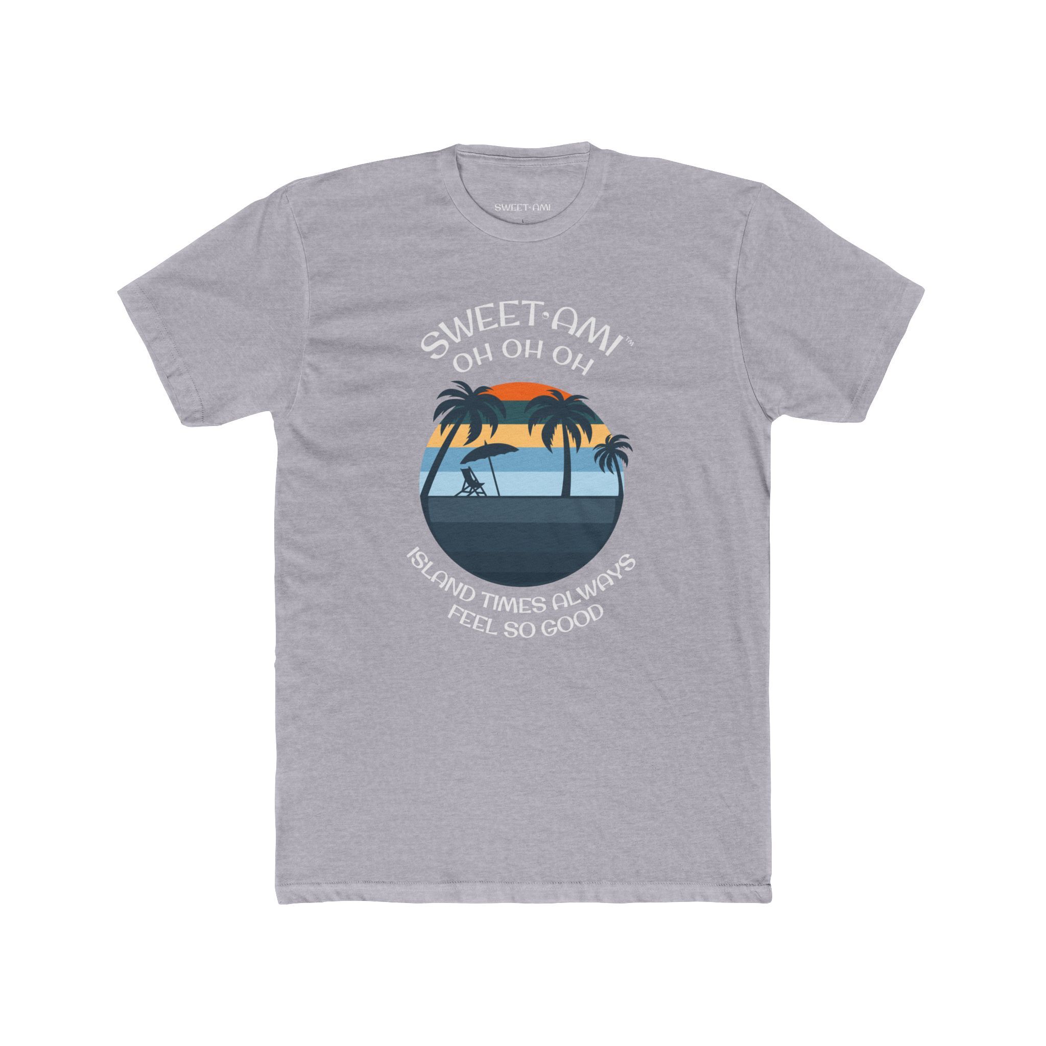 SWEET AMI Island Times Palm Tree Cotton Crew Tee - Image 1