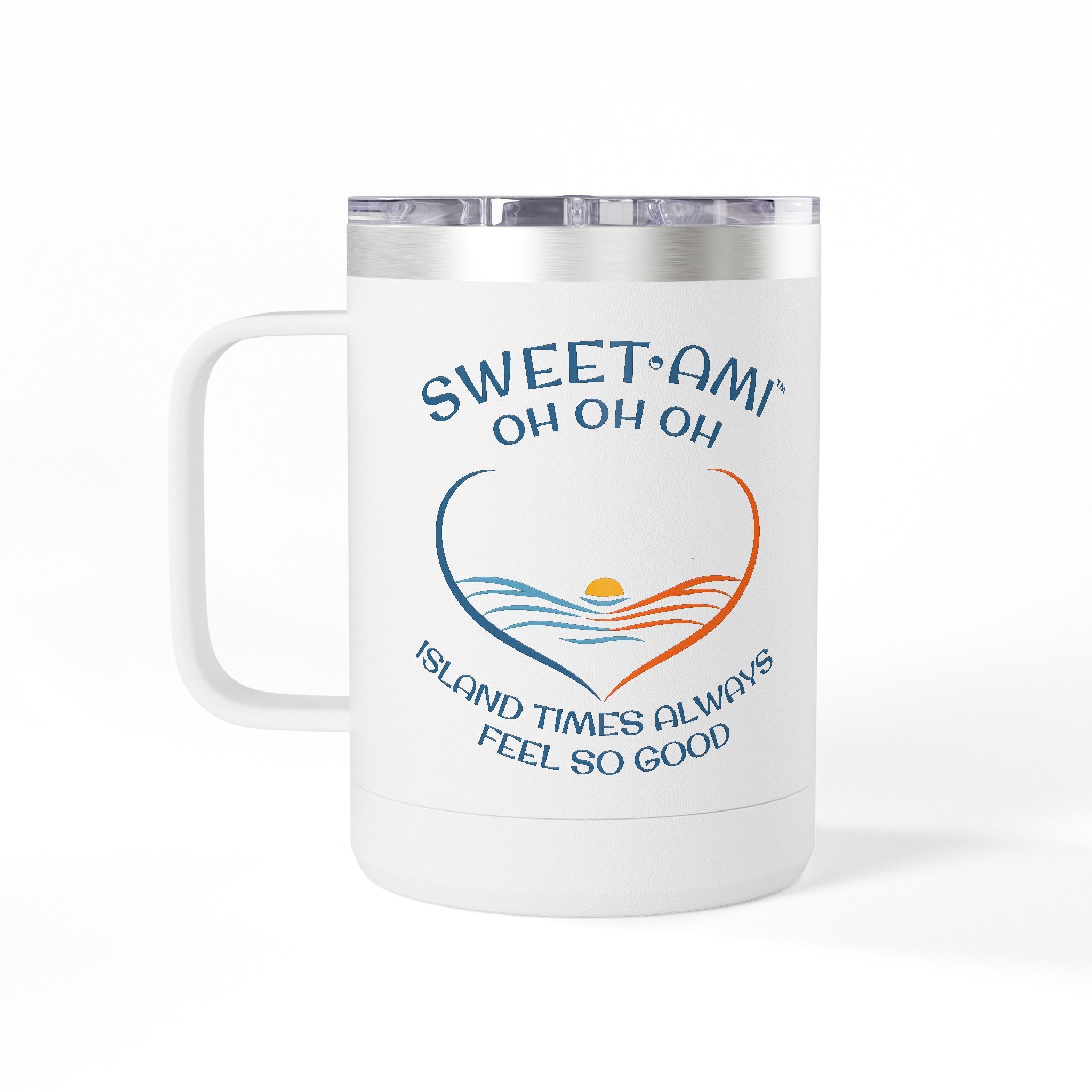 SWEET AMI Island Times Heart Coffee Mug Tumbler, 15oz - Image 4