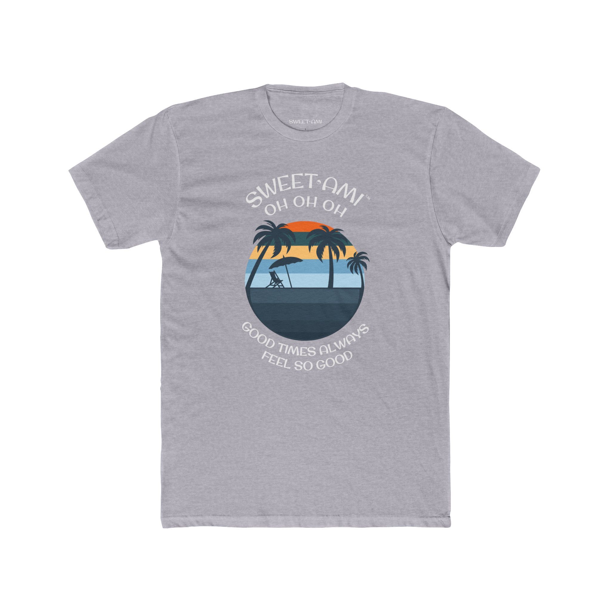 SWEET AMI Good Times Palm Tree Cotton Crew Tee - Image 1