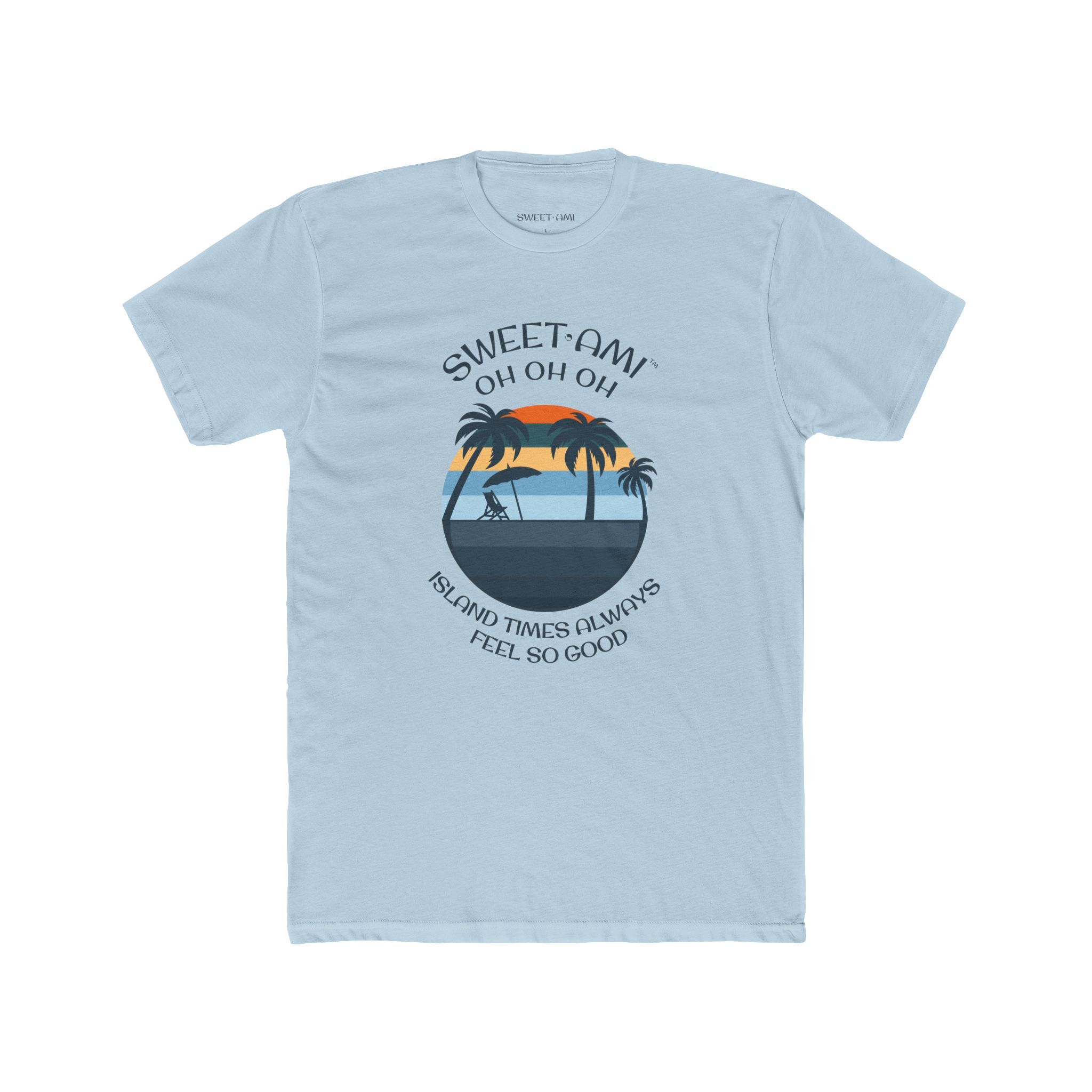 SWEET AMI Island Times Palm Tree Cotton Crew Tee - Image 1