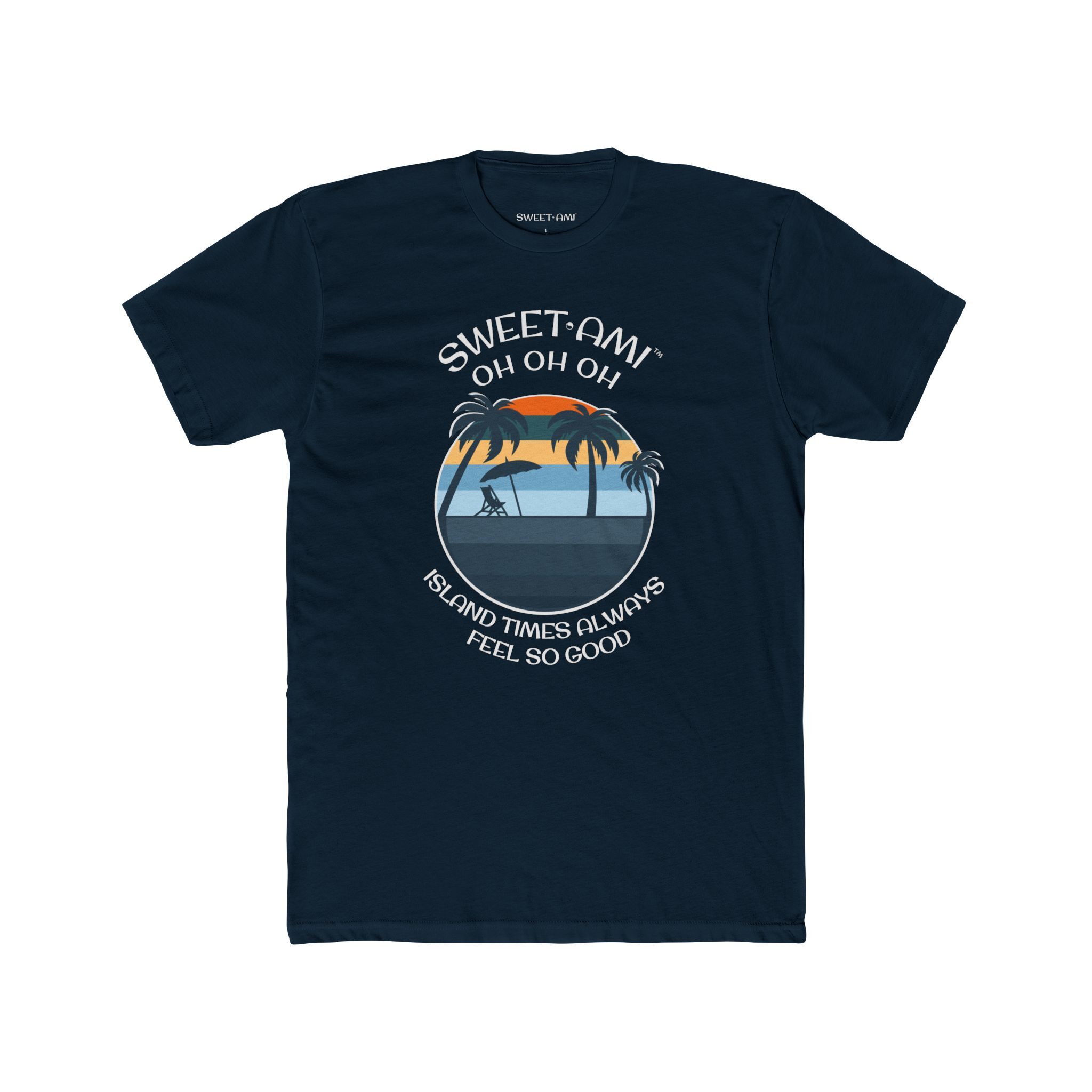 SWEET AMI Island Times Palm Tree Cotton Crew Tee - Image 1