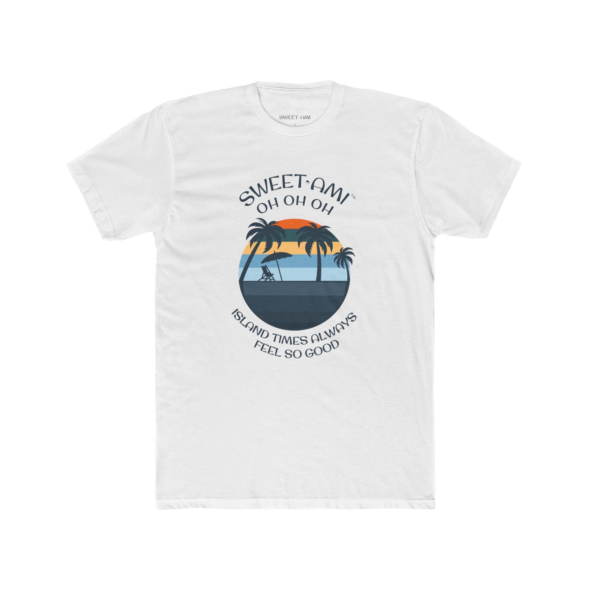 SWEET AMI Island Times Palm Tree Cotton Crew Tee - Image 1