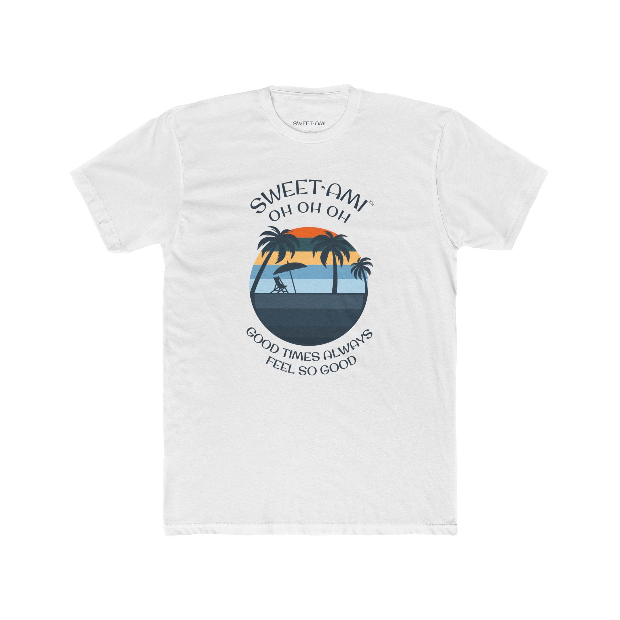 SWEET AMI Good Times Palm Tree Cotton Crew Tee - Image 1