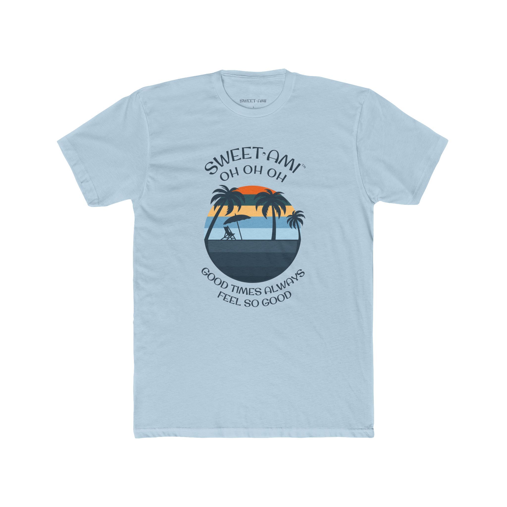 SWEET AMI Good Times Palm Tree Cotton Crew Tee - Image 1